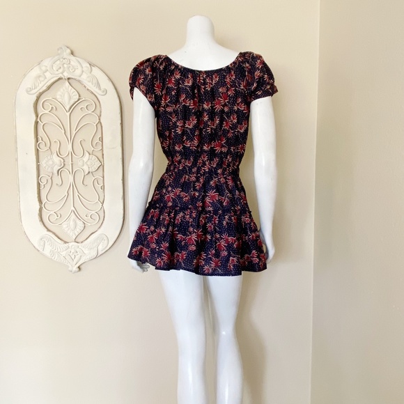 Eberjey | Womens Navy Blue/Burgundy Elsie Button Down Mini Dress | Size: S - Picture 7 of 9